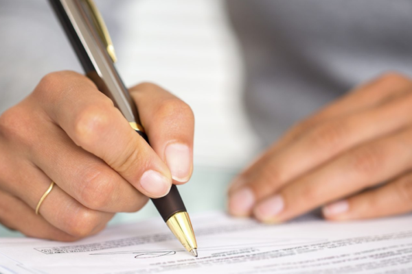 Signing an agreement